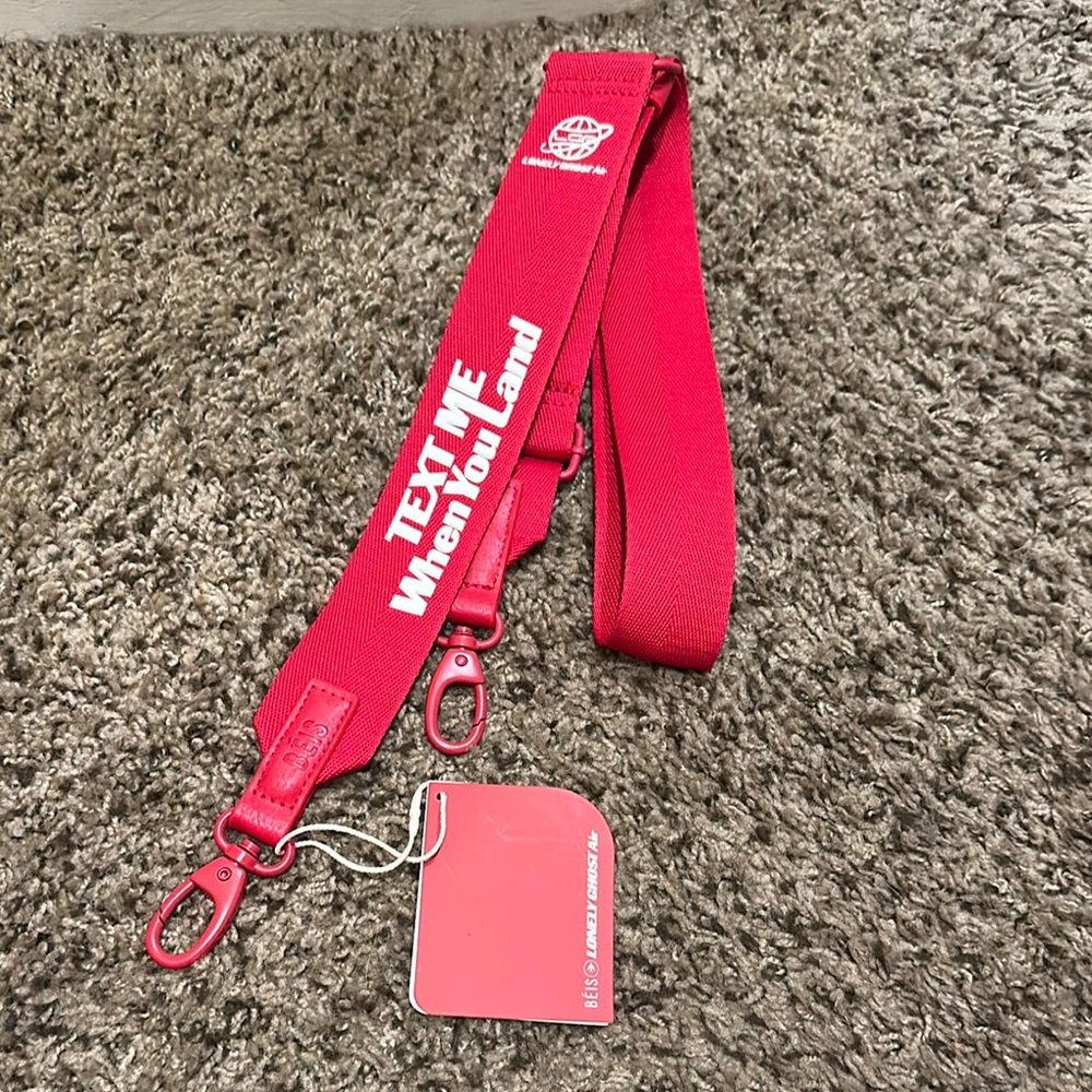 LONELY GHOST Red Lanyard with brand strap
